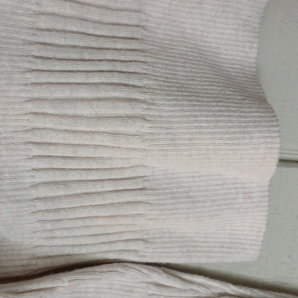 American Eagle Cream Button Down Mixed Ribbed Lon… - image 6